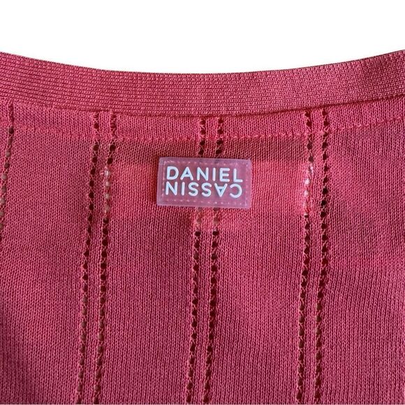 NWOT Daniel Cassin Women's Peach Cardigan w/ Gold Clasp Closure Sweater Size XL - Picture 9 of 11
